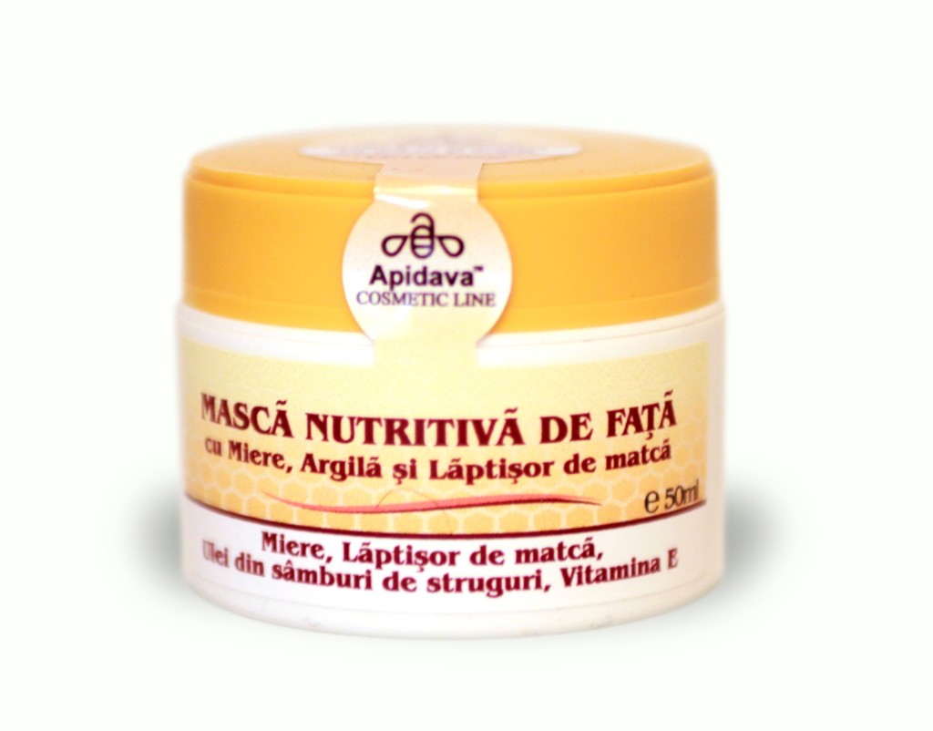 Nourishing Face Mask, Cleopatra, with Honey, Mint, Clay, Grape Seed Oil and Vitamin E - Apidava - 50 ml