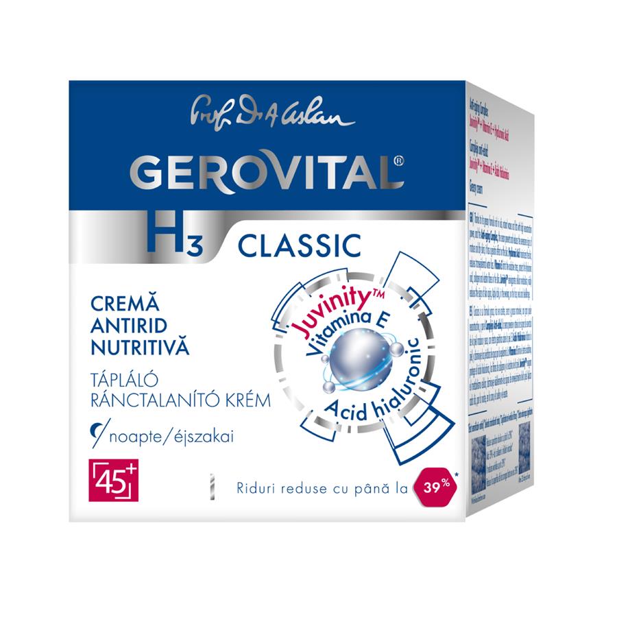 ルーマニア　GEROVITAL H3 Classic & Hyaluron C Nourishing anti-wrinkle cream, Night, Gerovital H3, 50ml