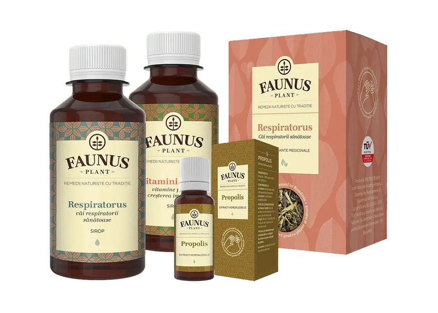 Package with Tea, Syrup and Tincture for Cold and Flu, 24 days cure - Faunus Plant