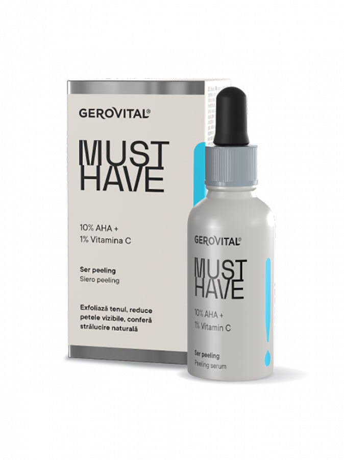 Peeling Serum with 10% AHA + 1% Vitamina C - 30ml - Gerovital Must Have