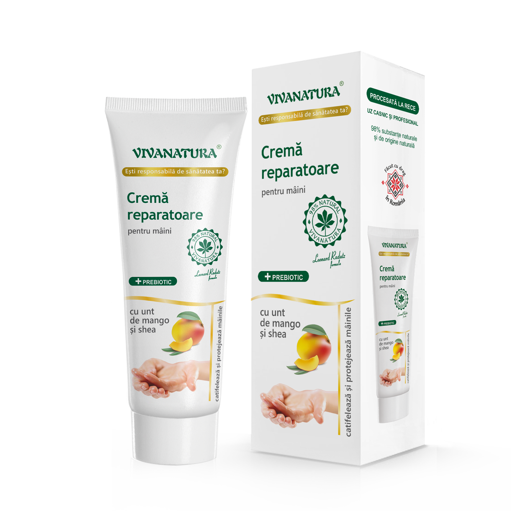 Repairing hand cream with mango butter and shea - Vivanatura - 50ml