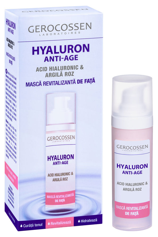 Revitalizing face mask with Pure Hyaluronic Acid & Aquitaine Pink Clay - Hyaluron Anti-Age - Gerocossen - 30 ml