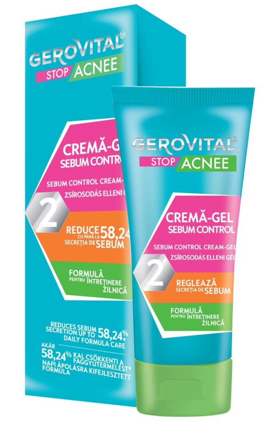 Sebum Control Cream Gel - Gerovital Stop Acne - 50 ml