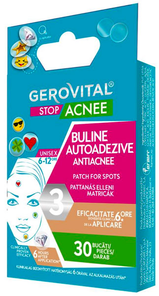Self-adhesive anti-acne Patch for Spots - Gerovital Stop Acnee - 30 pieces