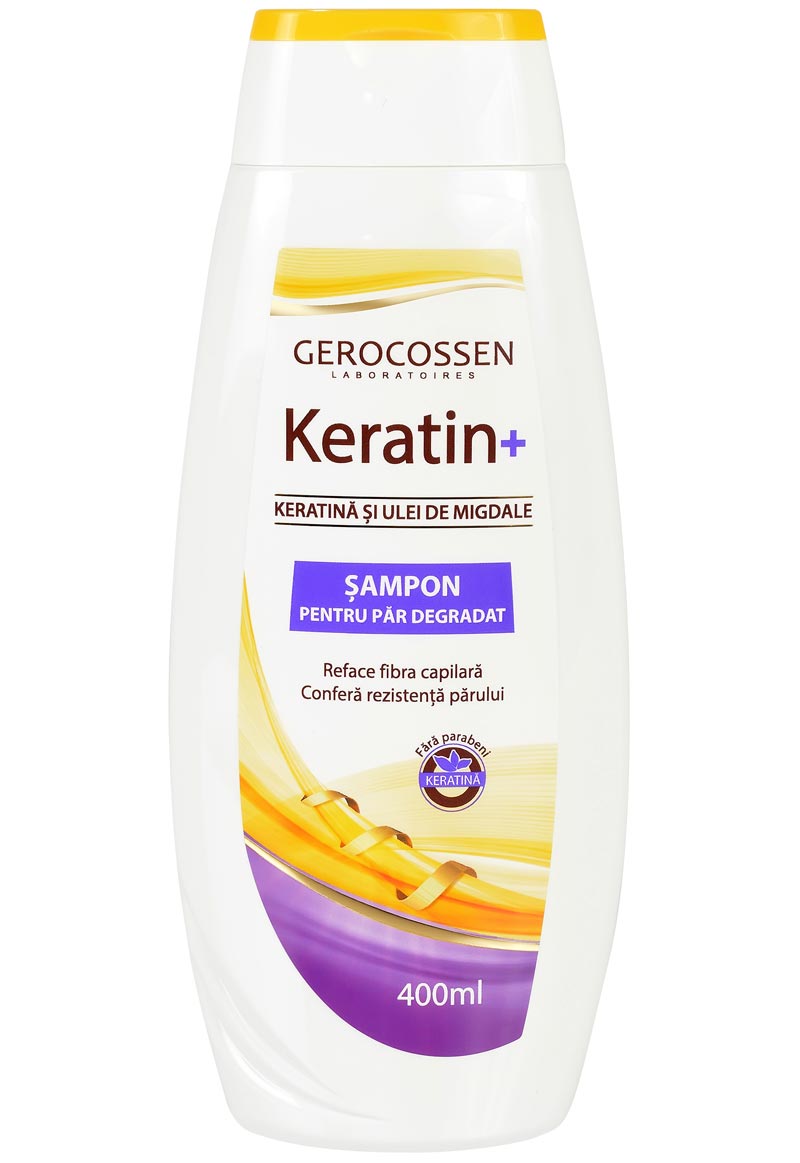 Shampoo with keratin and almond oil for Dry and Brittle Hair - Keratin + Gerocossen - 400 ml