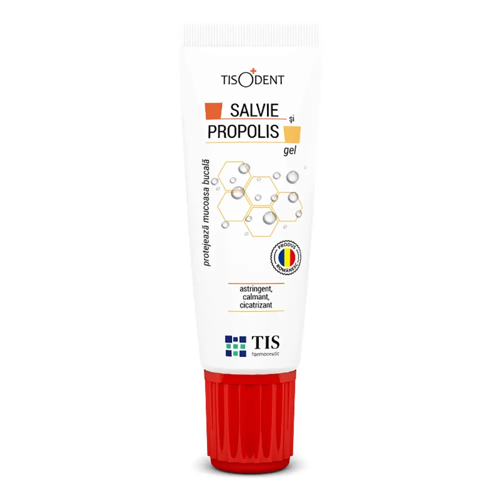 Gel calmant pentru gumă cu salvie și propolis, TisoDent, 20 ml