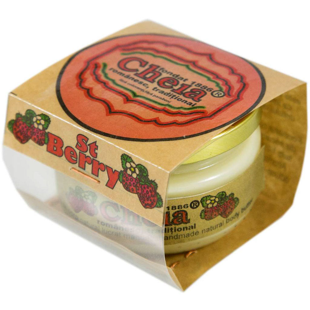 Unt de corp cu căpșuni și fructe de pădure - făcut manual, non-alergenic, bio, eco - CHEIA - 125 ml