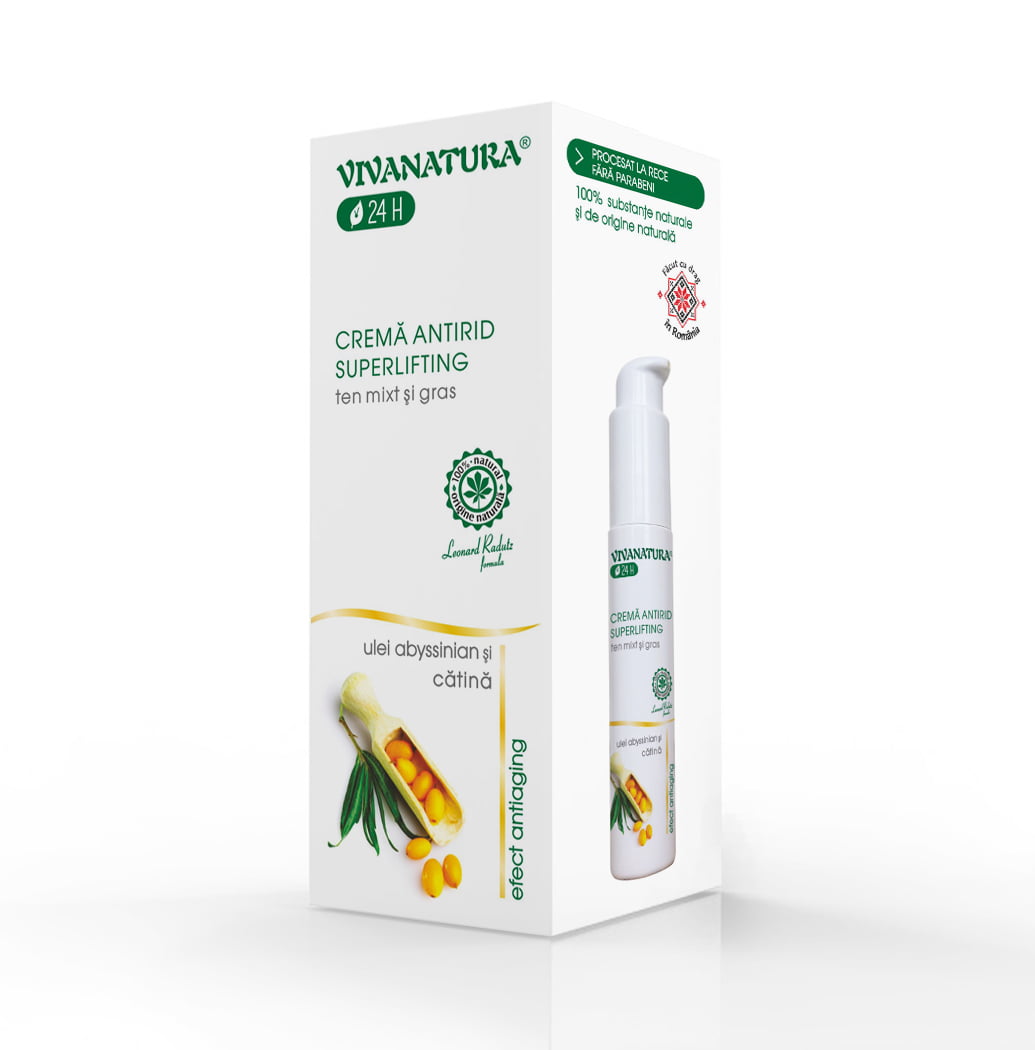 Superlifting anti-wrinkle cream for mixed and oily skin, 100% natural, paraben free - Vivanatura - 45 ml