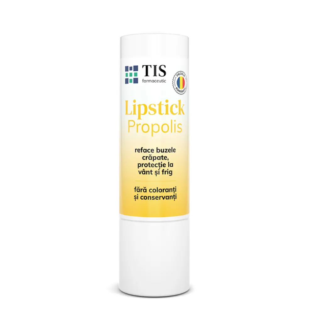 TIS Farmaceutic Natural Propolis Lip Balm – Intensive Repair & Hydrating Lip Care with Grape Seed & Carrot Oils for Chapped, Sun-Damaged Lips, 4g