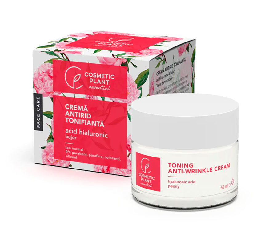Toning anti-wrinkle cream with hyaluronic acid and peony, Cosmetic Plant, 50ml