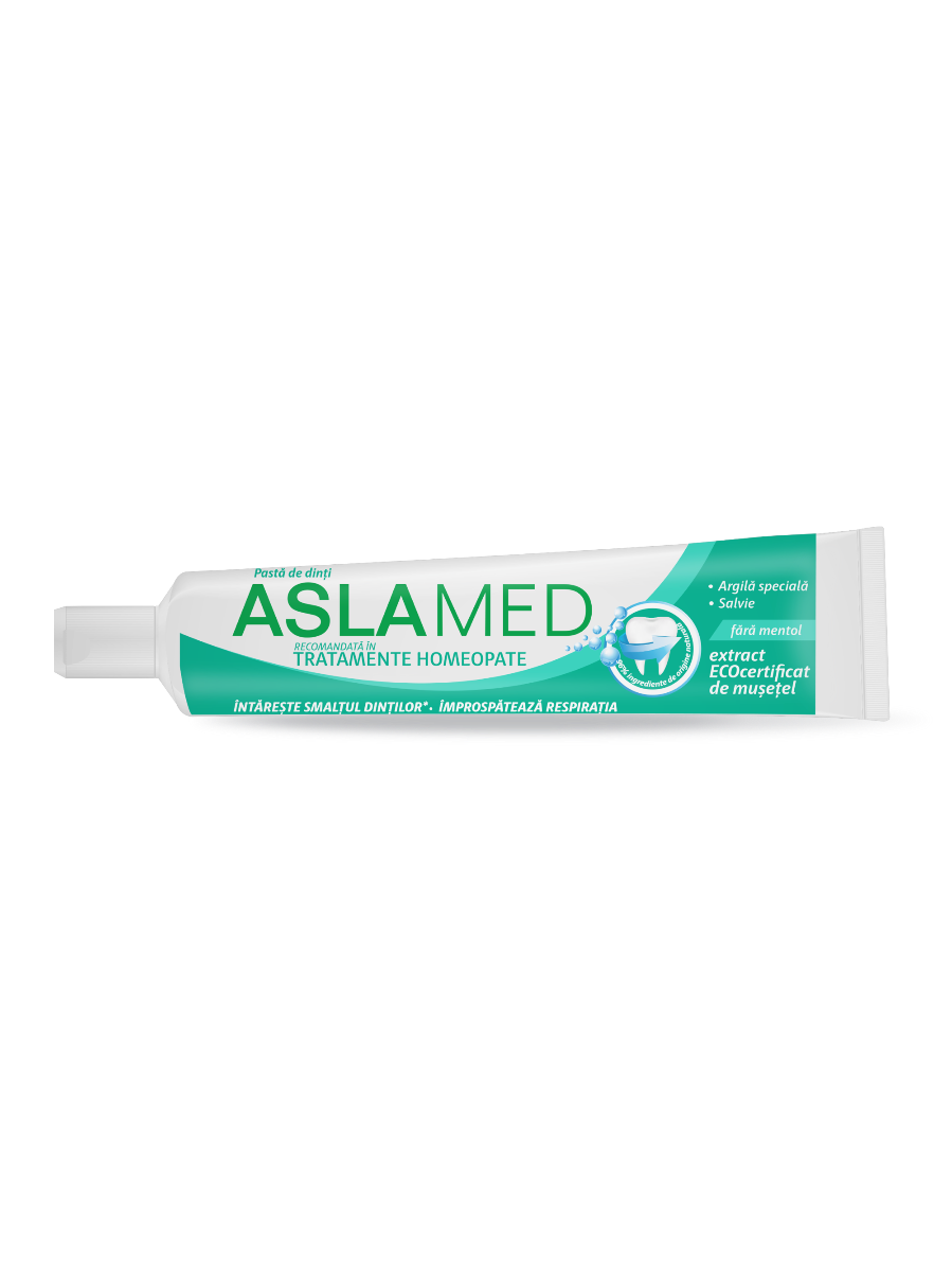 Toothpaste recommended in Homeopathic Treatments, AslaMed, 75 ml