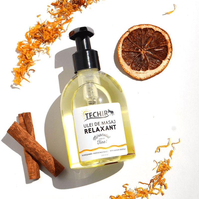 Relax Therapeutic Body Massage Oil , orange & cinnamon - Techir - 250 ml