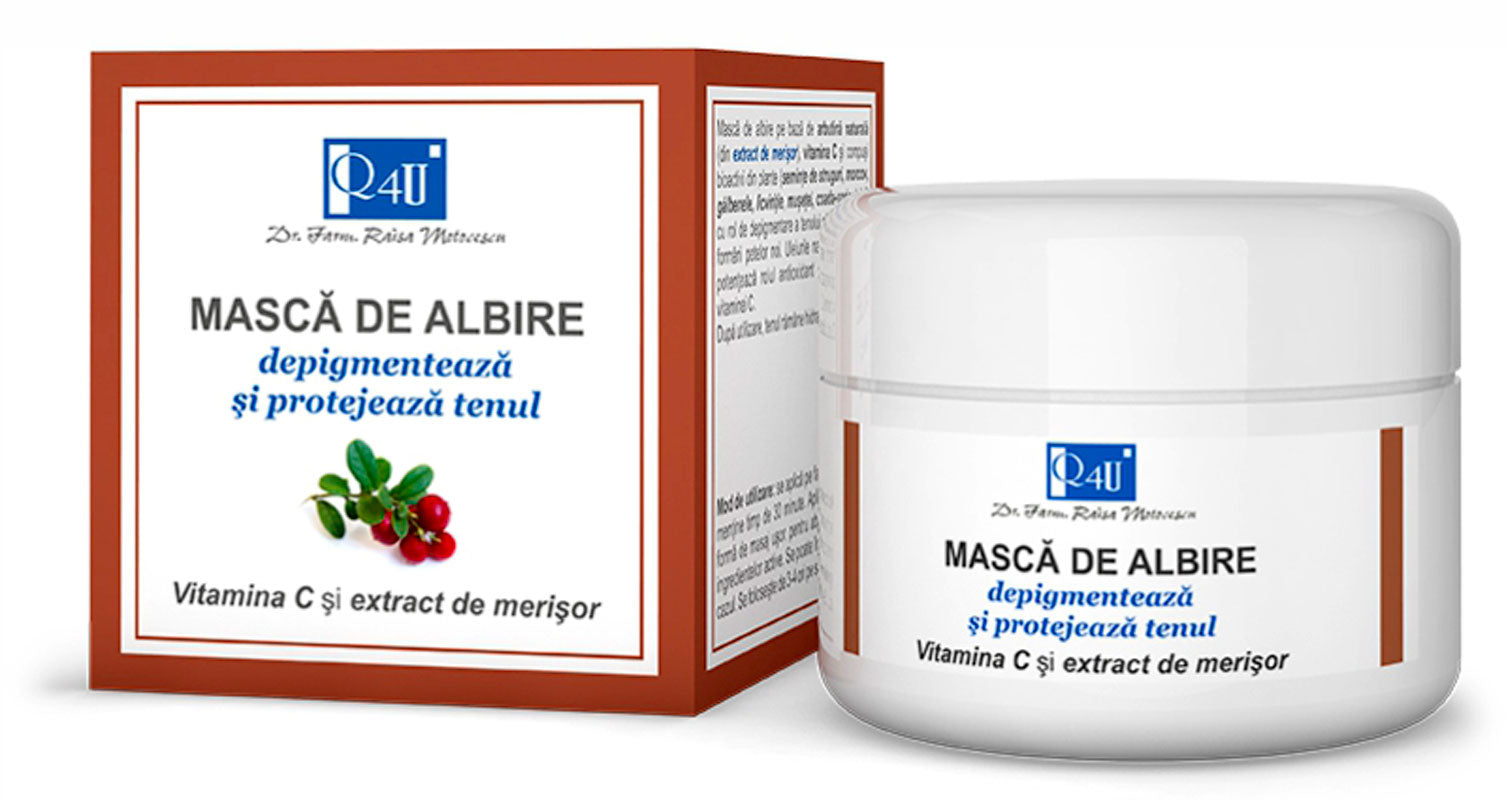 Whitening MASK, natural arbutin, vitamin C and herbal bioactive compounds - Q4U Tis - 50 ml