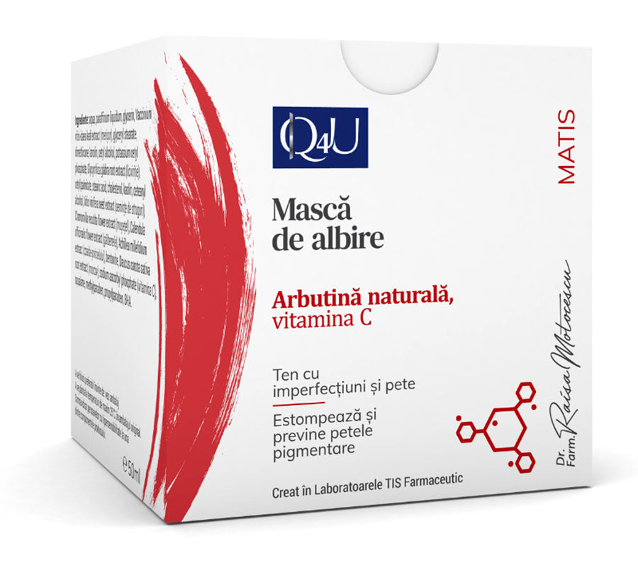 Whitening MASK, natural arbutin, vitamin C and herbal bioactive compounds - Q4U Tis - 50 ml