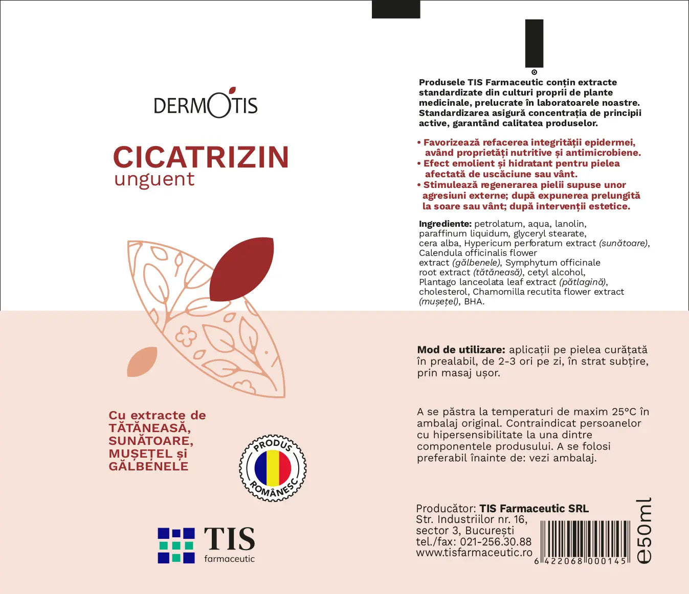 Wounds, frostbites, burns - healing ointment Cicatrizin - DermoTIS - 50ml