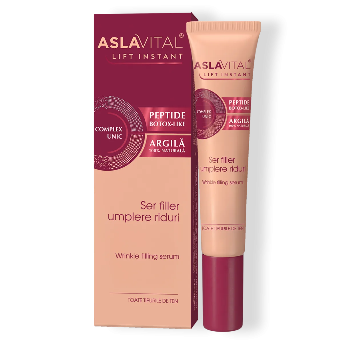 Aslavital Lift Instant Wrinkle-Filling Serum 15 ml tube and box
