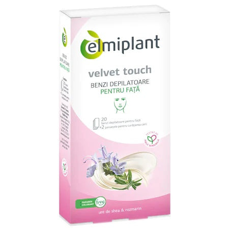Elmiplant Velvet Touch Facial Wax Strips, 20 strips
