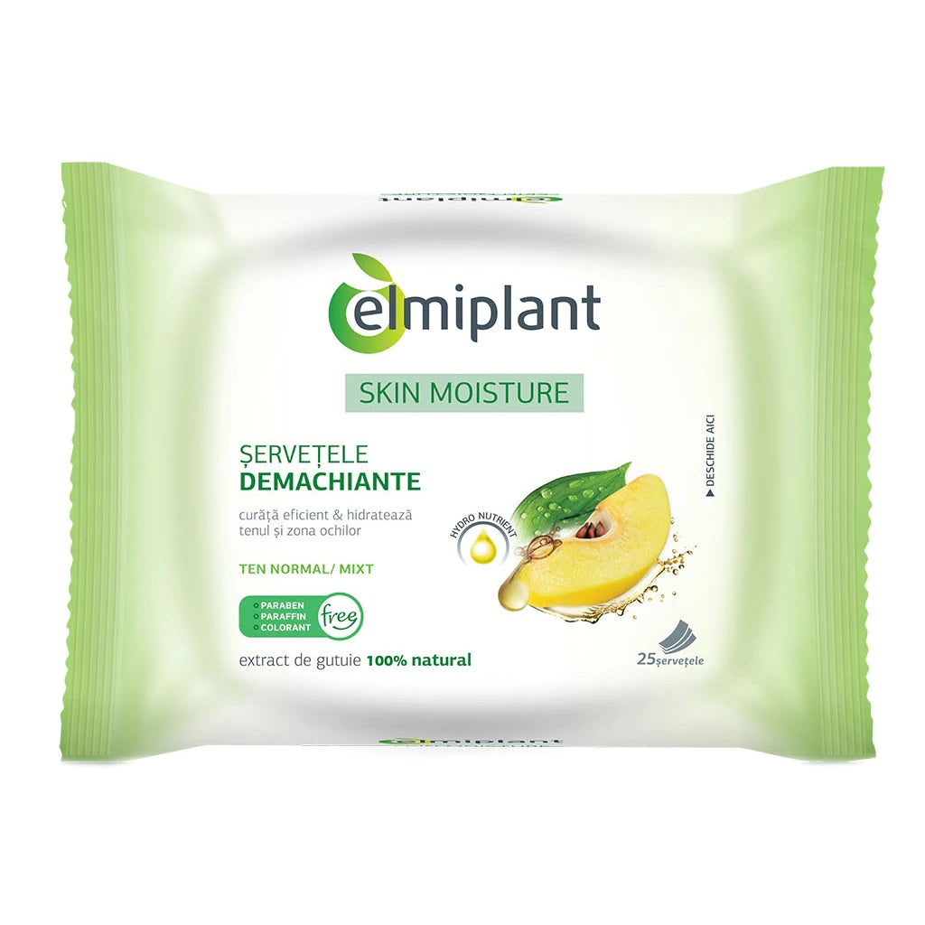 Elmiplant Skin Moisture Makeup Remover Wipes, 25 wipes